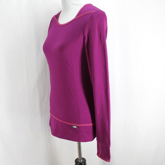 The North Face Athletic Top Womens S Purple Long Sleeve Thumb Holes Workout - Picture 3 of 7